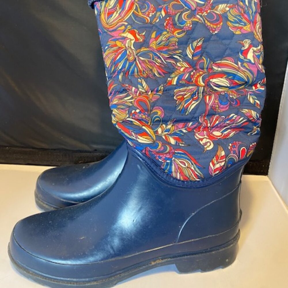 Sakroots Rain boots, Quilted Top Navy Size 8